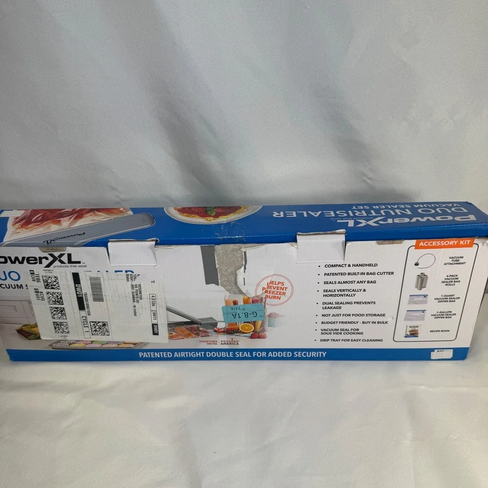 PowerXL Duo Nutrisealer Vacuum Sealer Set Gray VS2 140W with Accessory Kit